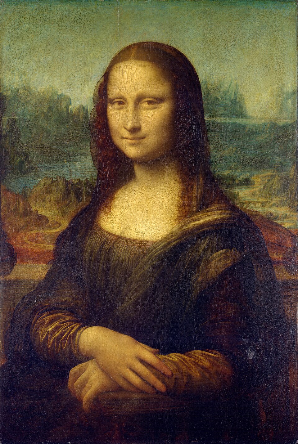 Mona Lisa, de Leonardo da Vinci: retrato de mulher com leve sorriso e paisagem azulada ao fundo